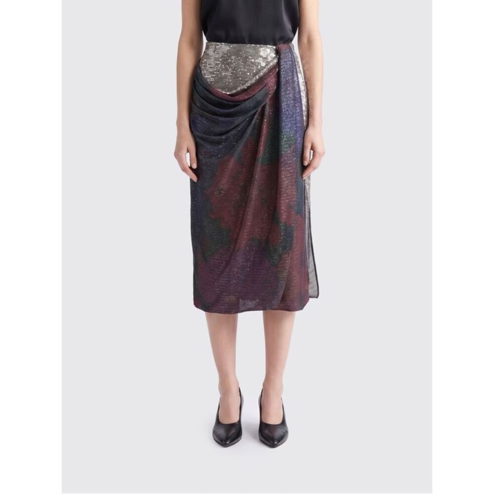 Asymmetrical Midi Skirt Maison Margiela In Jersey With Embroidered Sequins